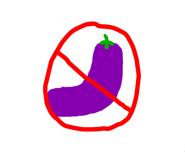 no eggplants Drawception