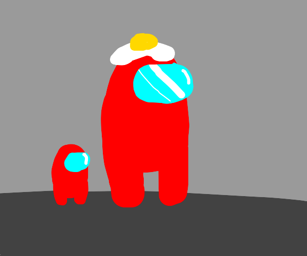Among Us dude with egg on head + junior Drawception