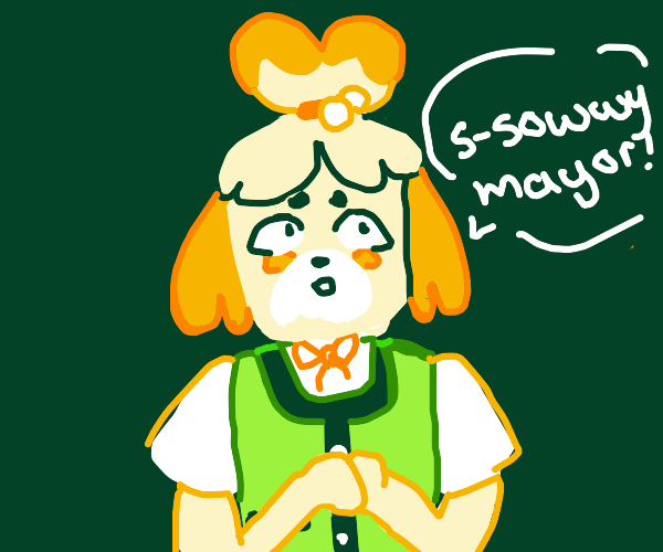 Isabelle with a "I woke up like this" Tshirt Drawception