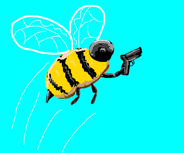 bee shoots you with bee gun Drawception