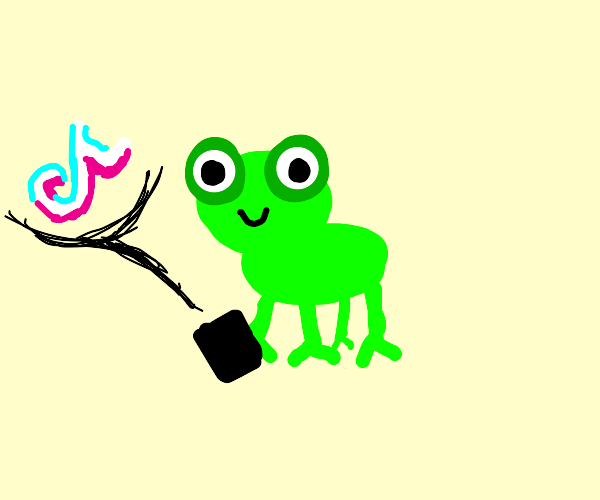 A frog on tiktok Drawception