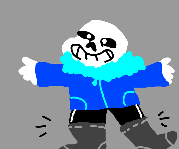 Sans wearing Thigh High Socks Drawception