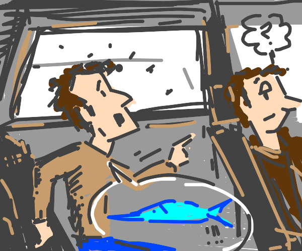 Swordfish crossing the Highway Drawception