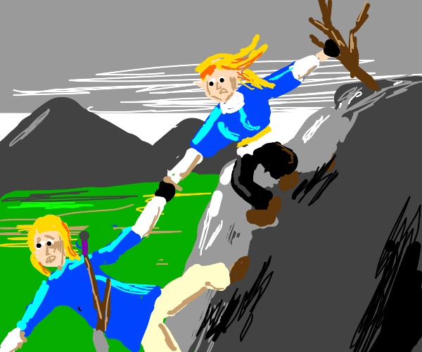 Zelda saves Link Drawception