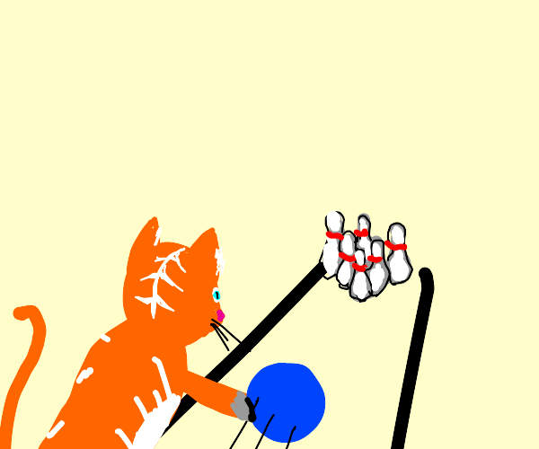 Cat bowling Drawception