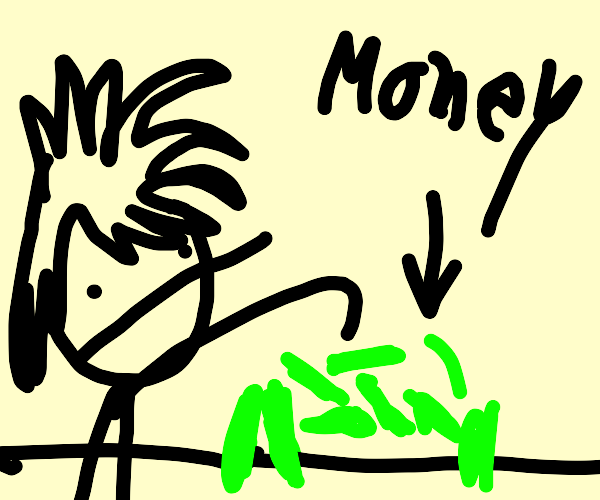 Throwing money to the floor Drawception