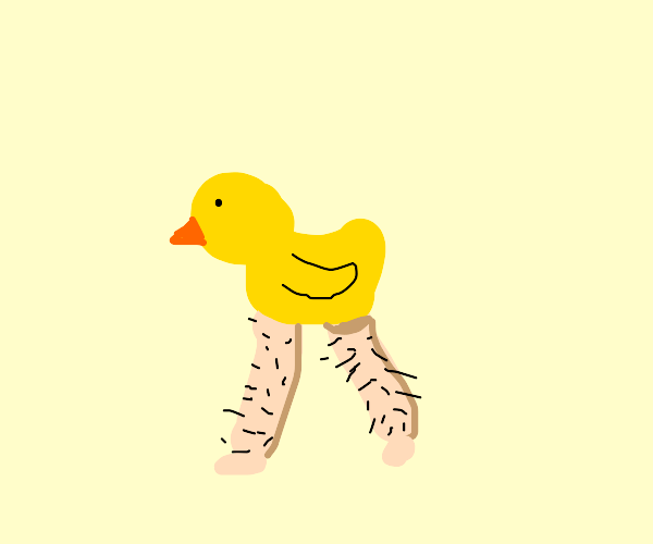 Chicken with human legs Drawception