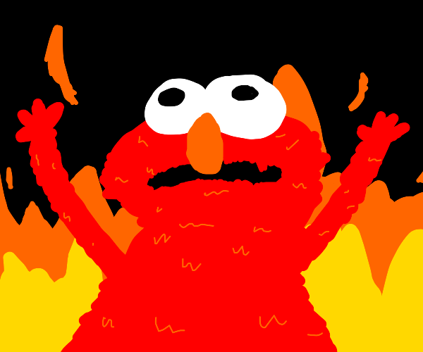 Elmo burning Drawception