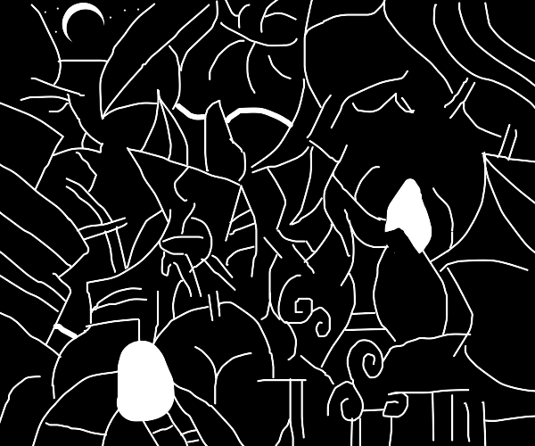 Black and white collage Drawception