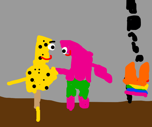 spongebob and patrick undersea love Drawception