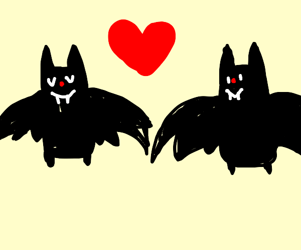 Bat kissing Flower Drawception