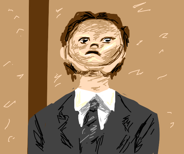 dwight schrute with cpr dummy face mask Drawception