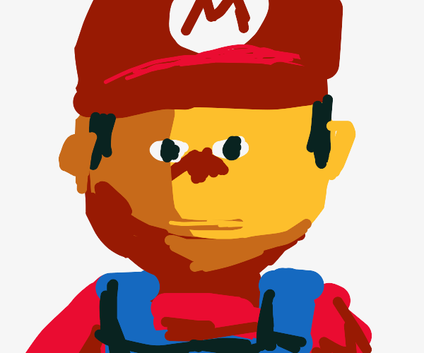 super mario world cover but faces are switche Drawception
