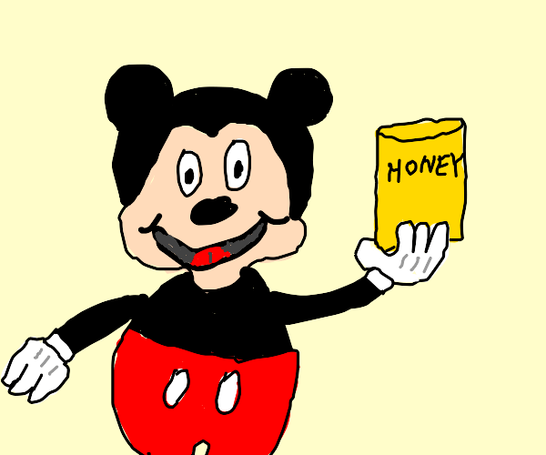Mickey Mouse eating Honey Drawception