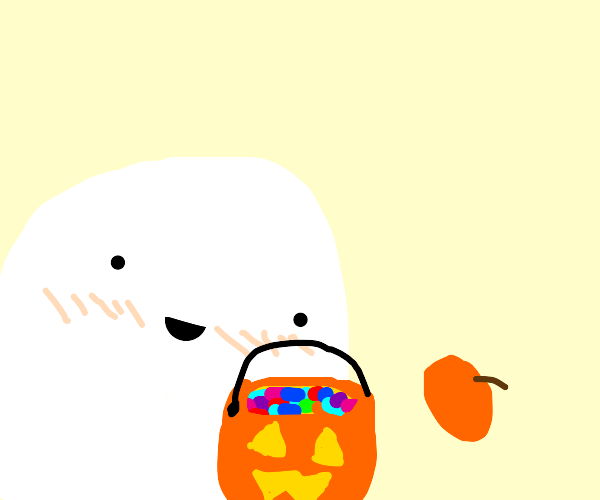Ghost eating Candy Drawception