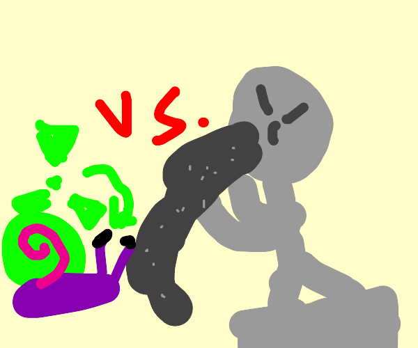 Snail eating cucumber V.S Carrot pufferfish Drawception
