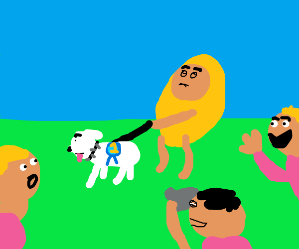 Lemon girl with dog Drawception