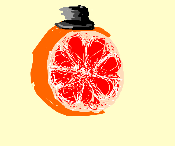 Grapefruit wearing a Hat Drawception