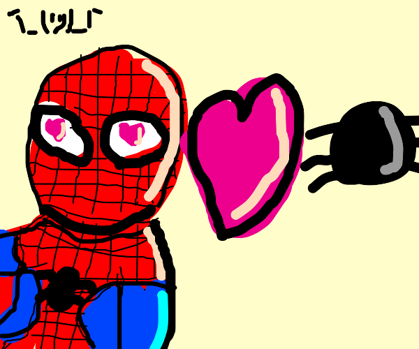Spiderman summons his spiders Drawception