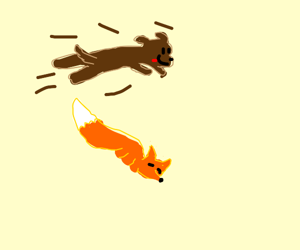 The quick brown dog jumped over the lazy fox Drawception