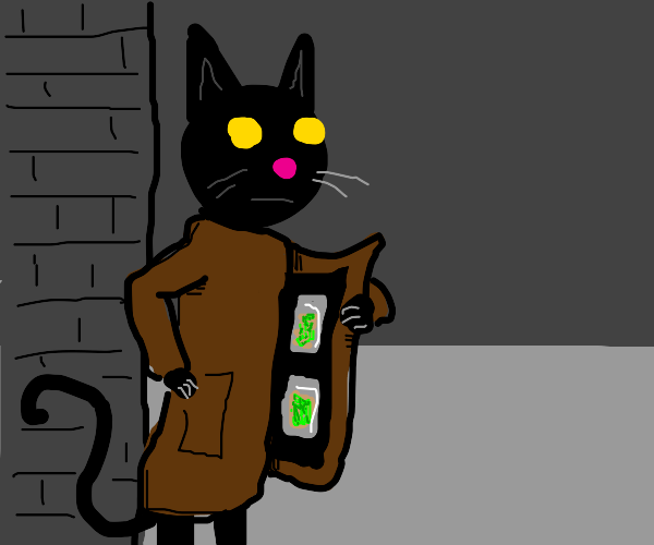 Cat drug dealers dealing catnip Drawception