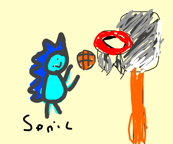 Hedgehog running with a Circle Drawception