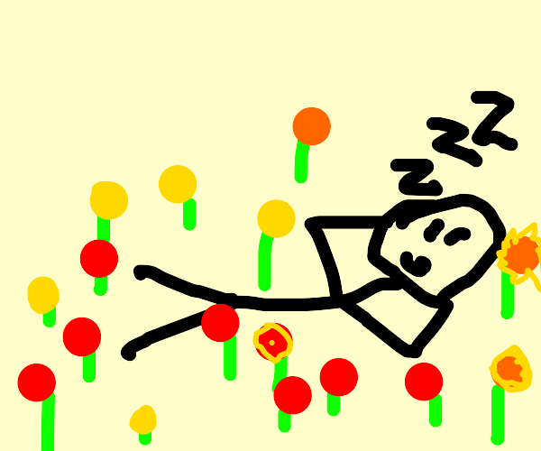 Sleeping with Flowers Drawception