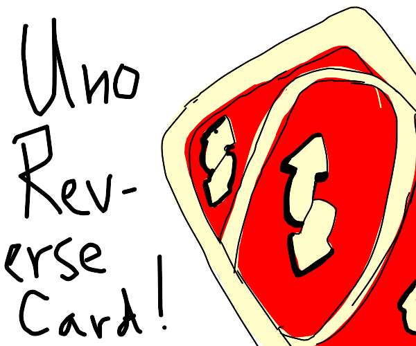 UNO Reverse Card with Hearts Drawception