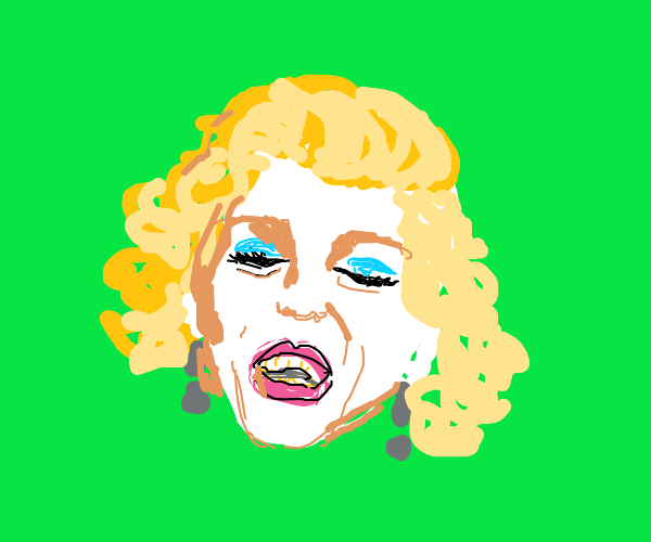 Pretty blonde throws head back and sings out Drawception