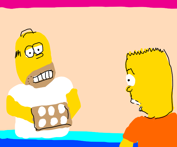 HOMER MAKE SURE TO BUY EGGS FOR BART Drawception