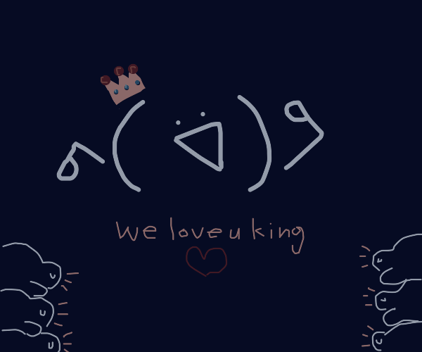 Bow down to Gary the happy kaomoji Drawception