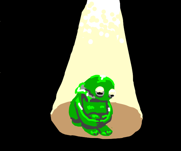 A frog with human teeth Drawception