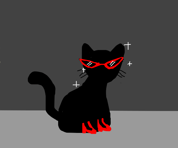 a cat in high heels Drawception