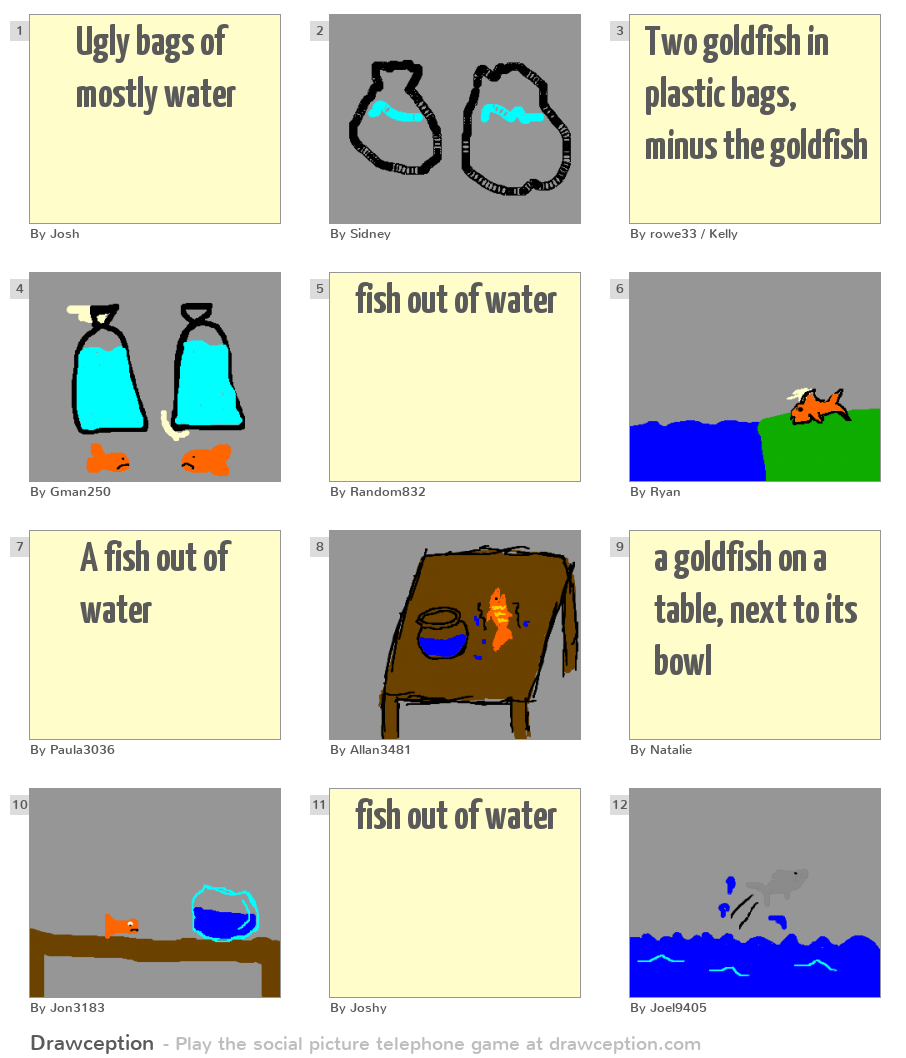 Ugly bags of mostly water Drawception