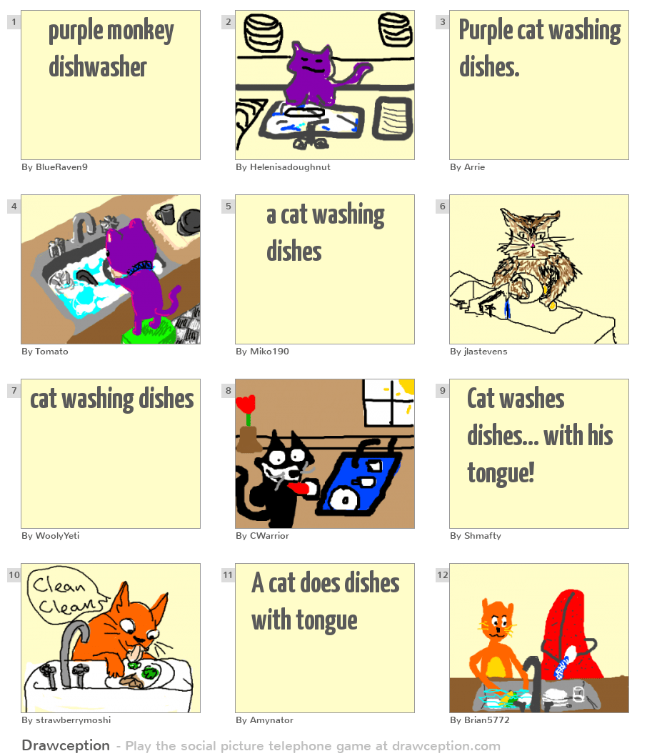 purple monkey dishwasher Drawception