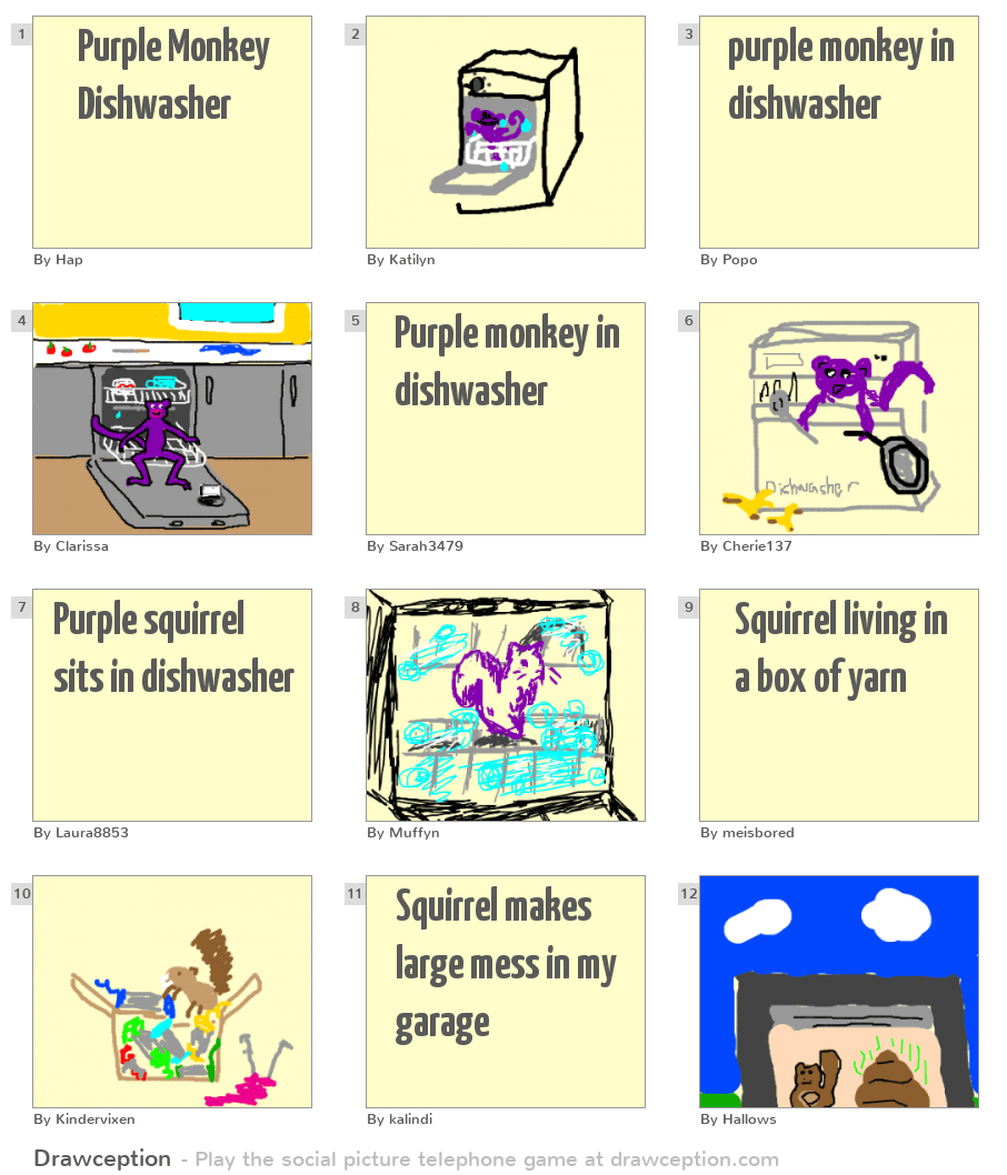 Purple Monkey Dishwasher Drawception