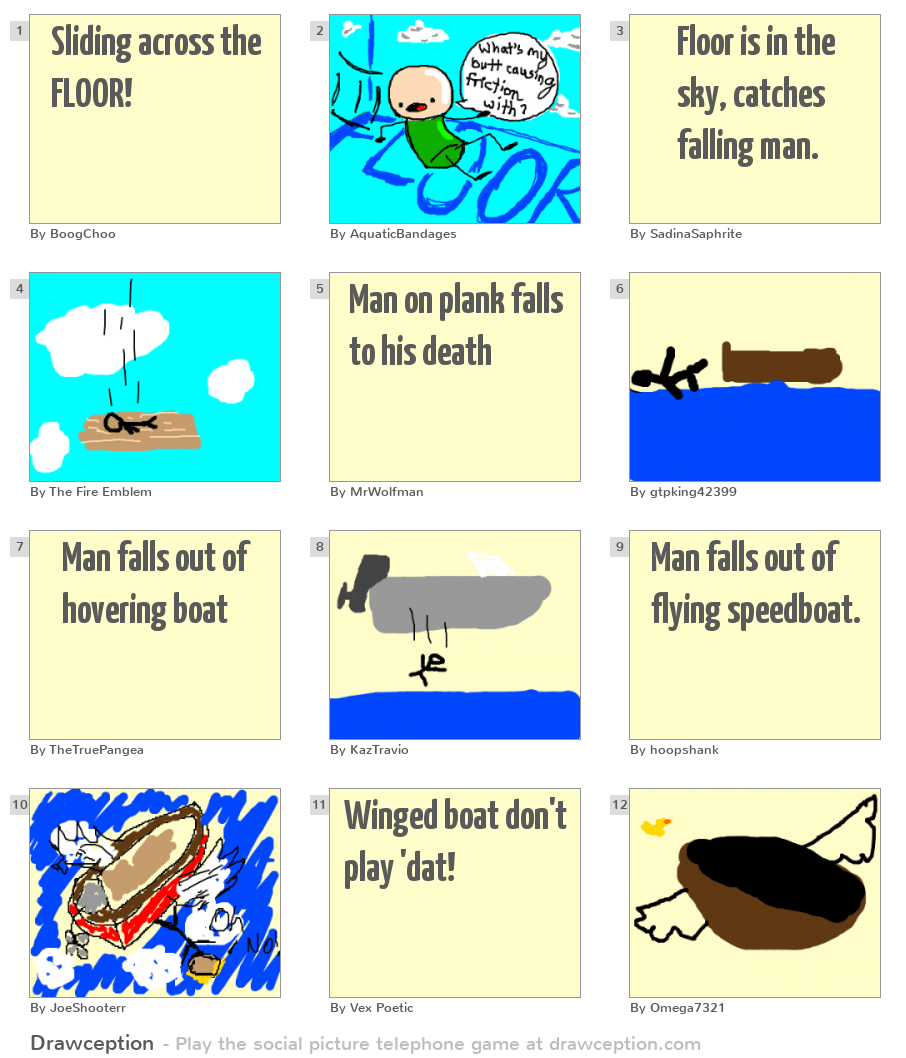 Sliding across the FLOOR! Drawception