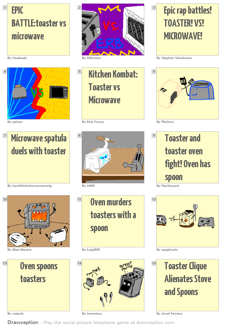 EPIC BATTLEtoaster vs microwave Drawception