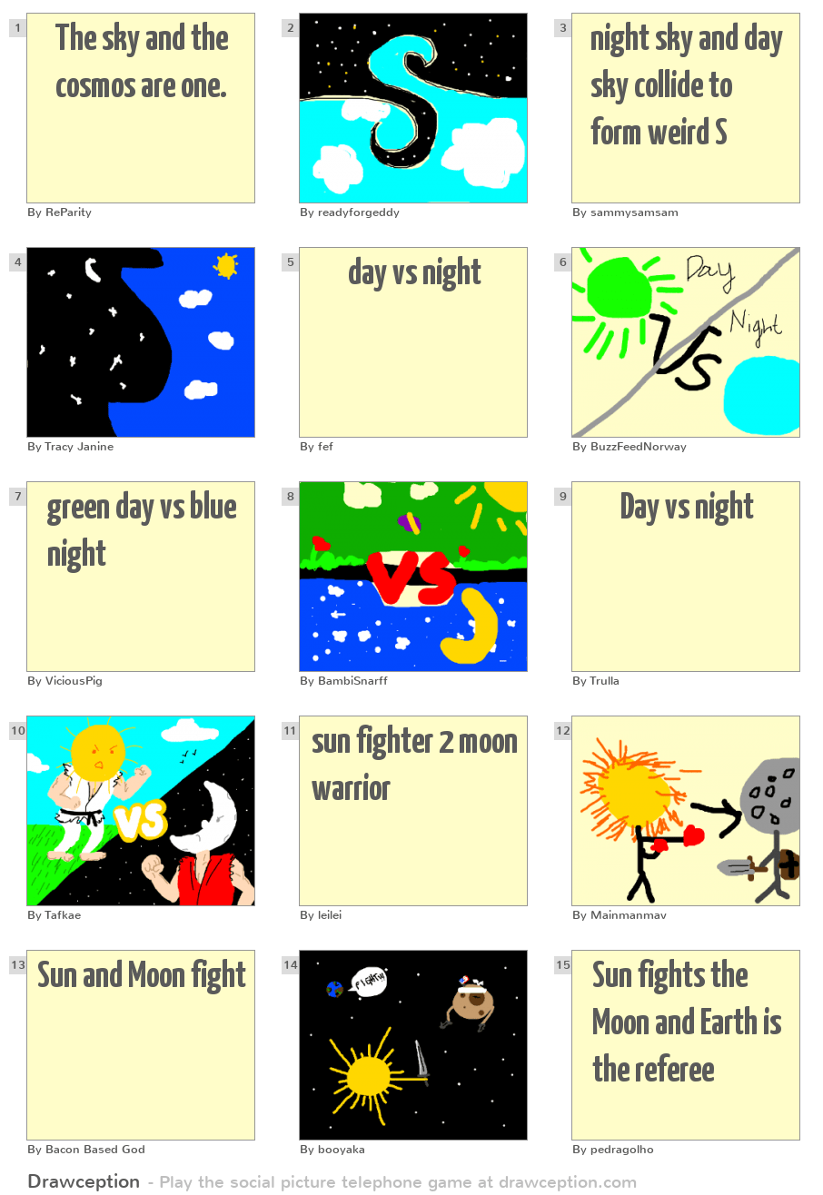 The sky and the cosmos are one. Drawception