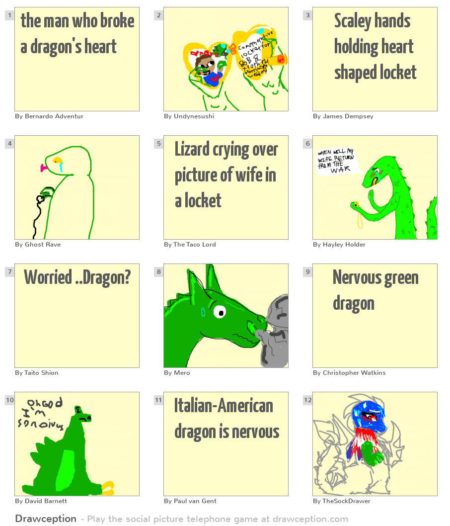 the man who broke a dragon's heart Drawception