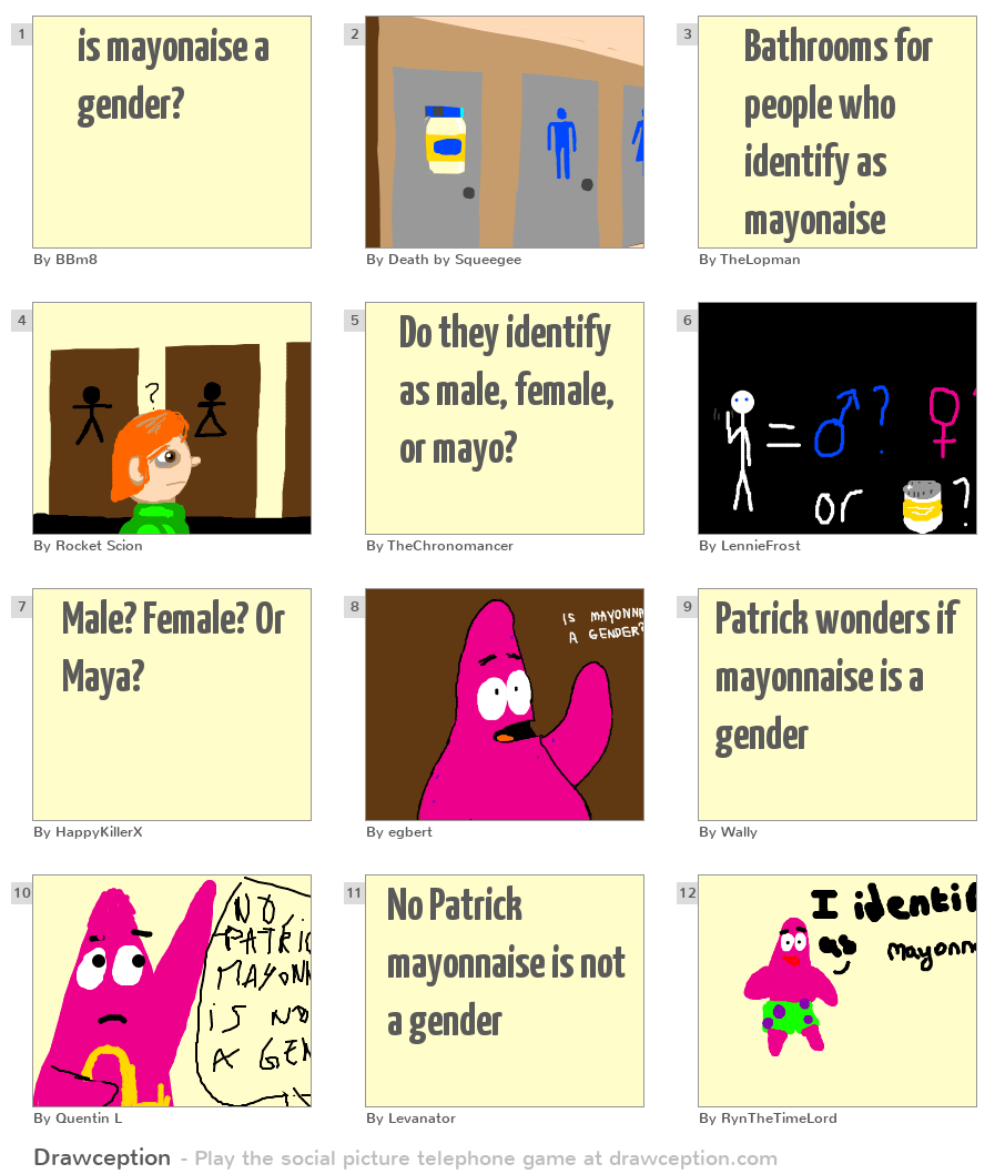 is mayonaise a gender? Drawception