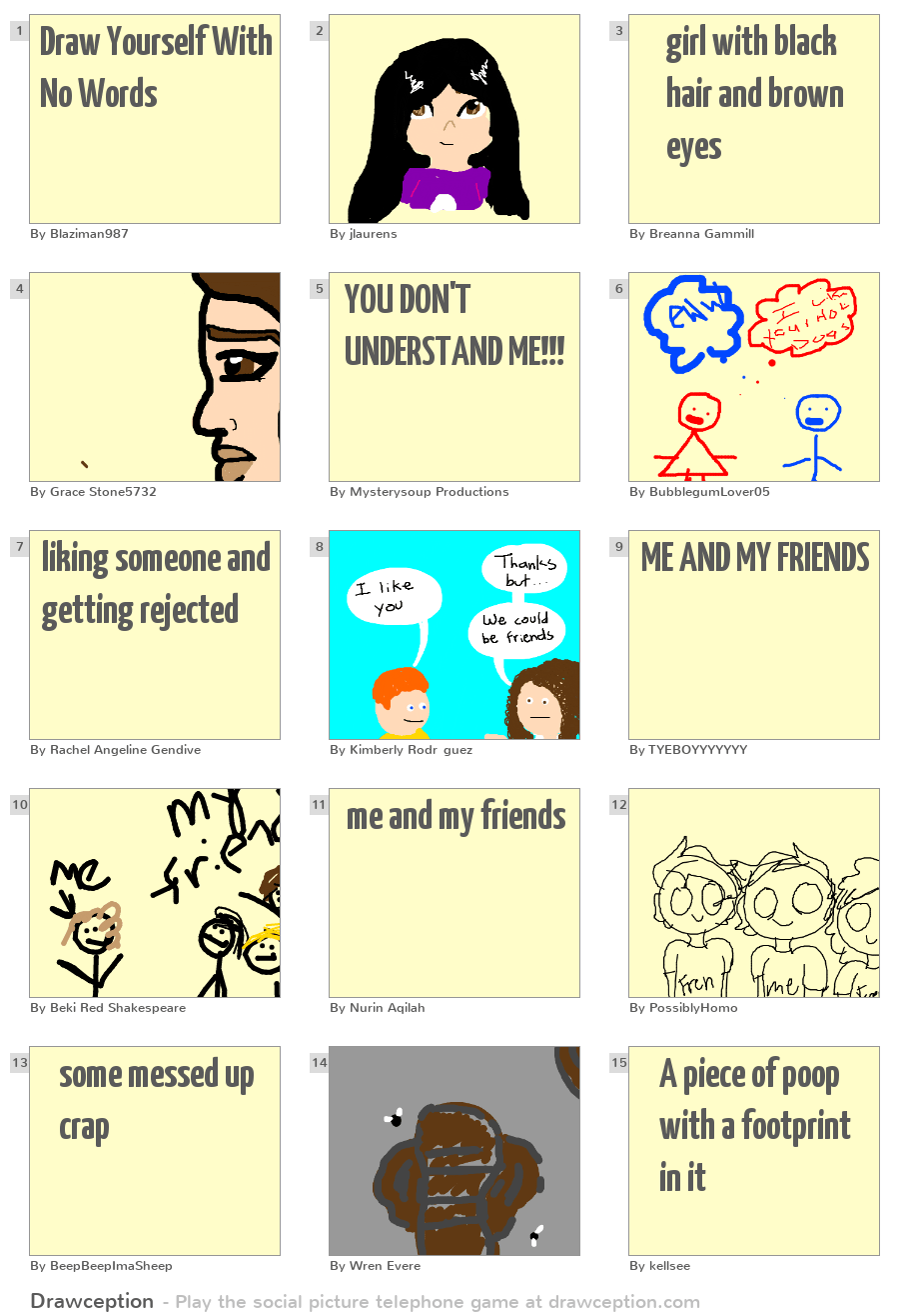 Draw Yourself With No Words Drawception