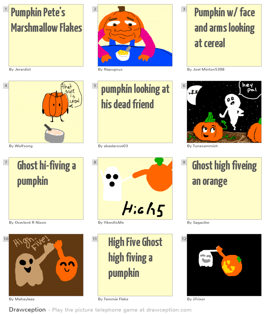 Pumpkin Pete's Marshmallow Flakes Drawception