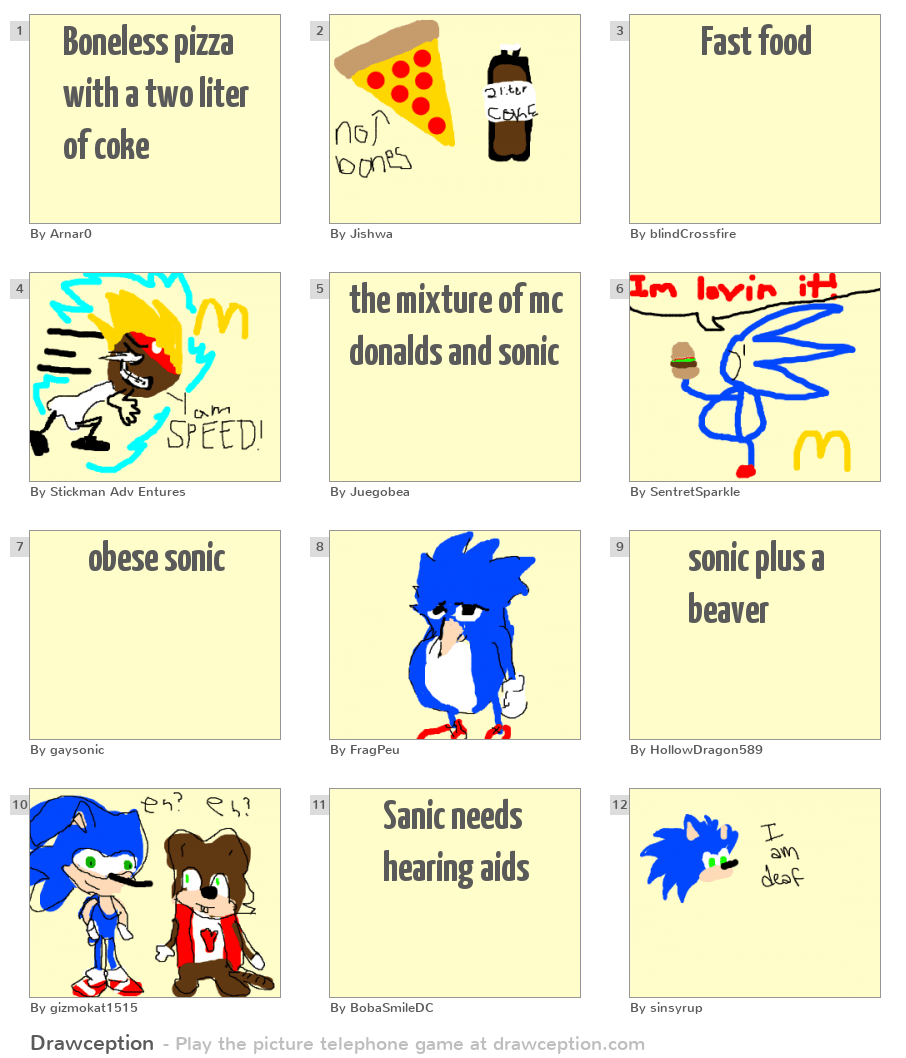 Boneless pizza with a two liter of coke Drawception