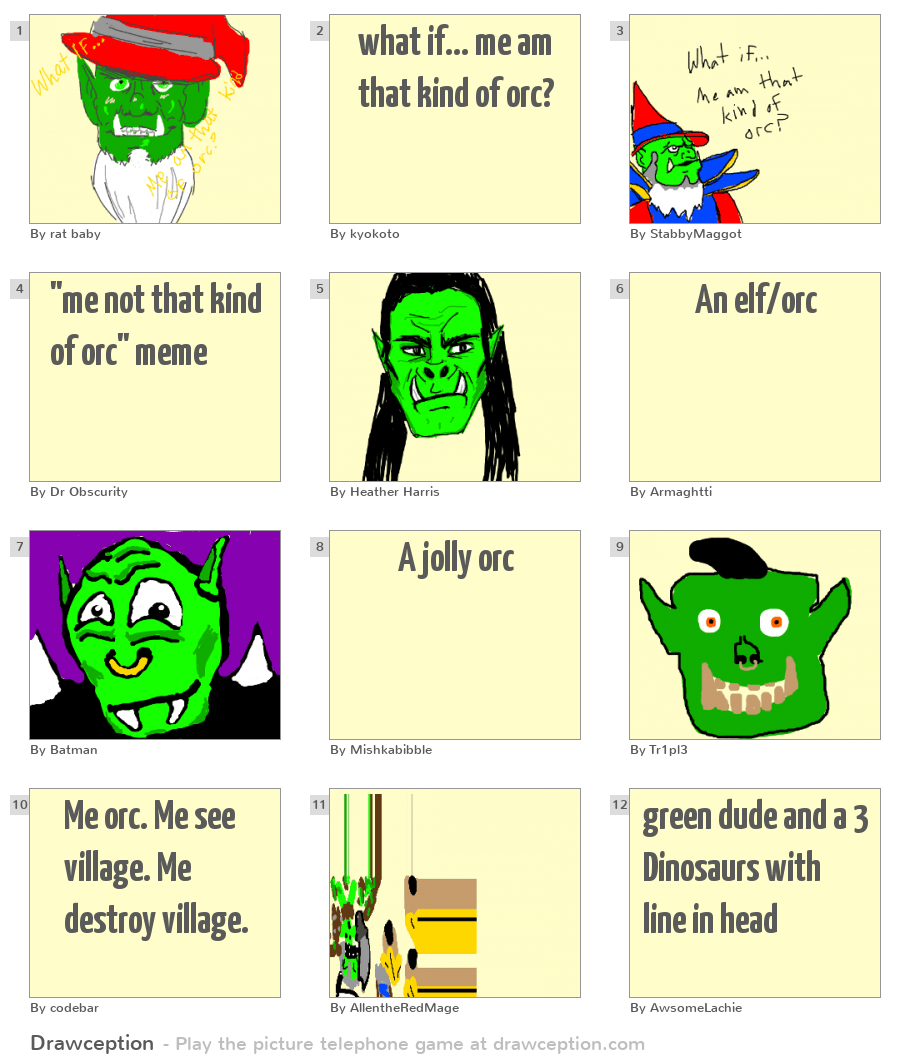 what if... me am that kind of orc? Drawception