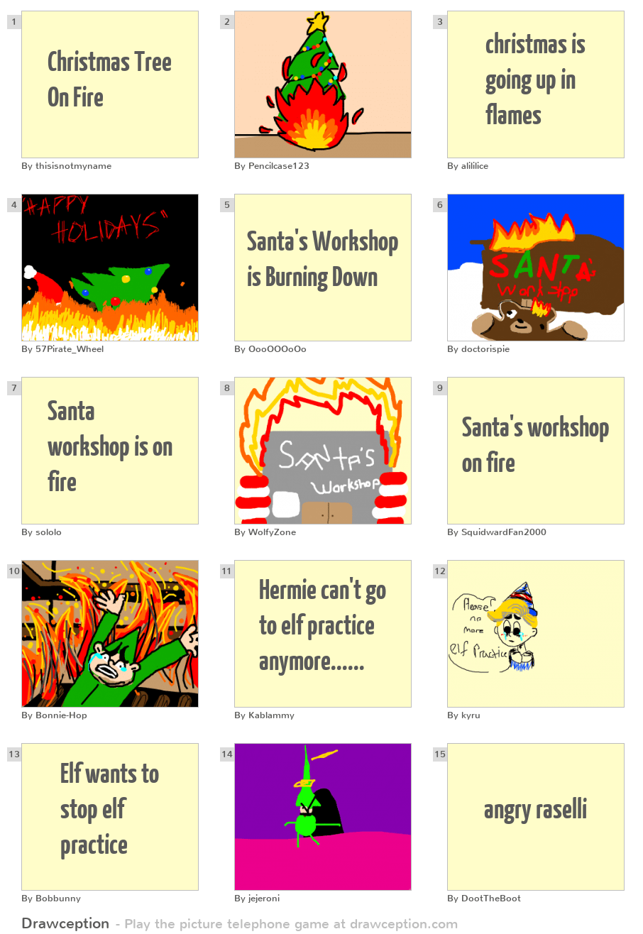 Christmas Tree On Fire Drawception