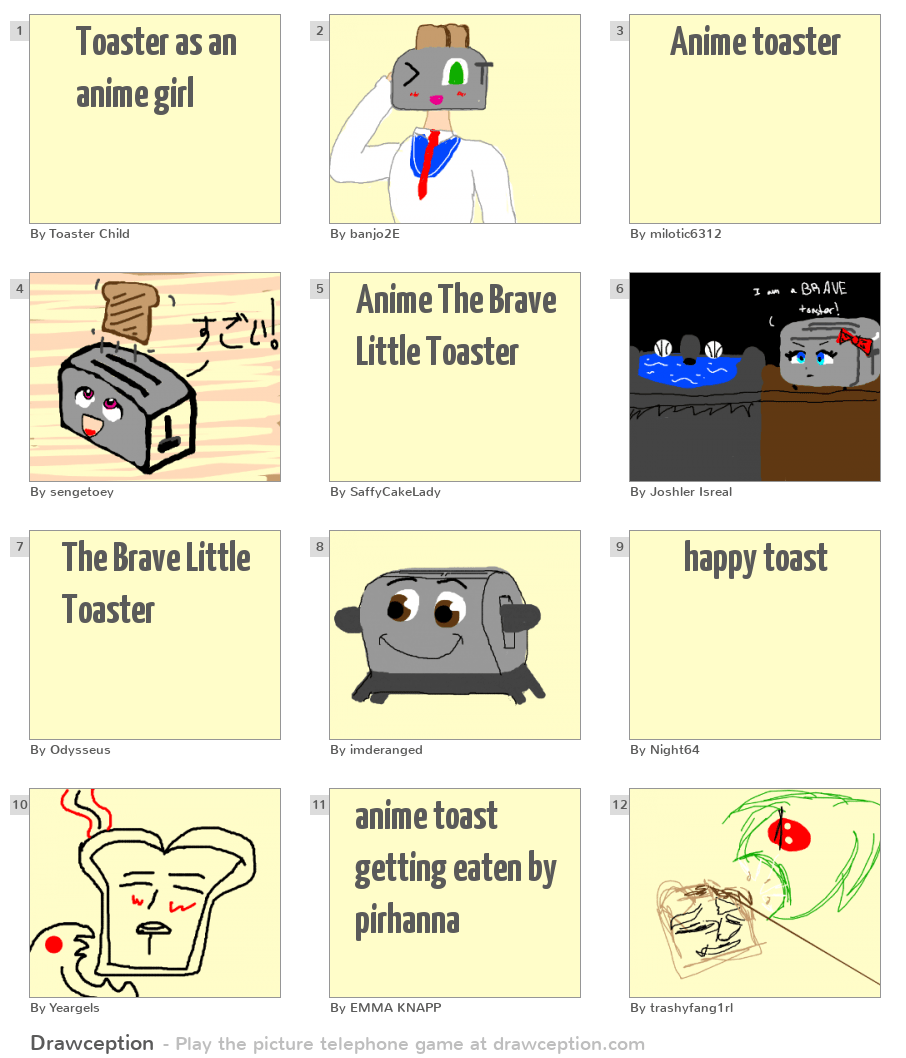 Toaster as an anime girl Drawception