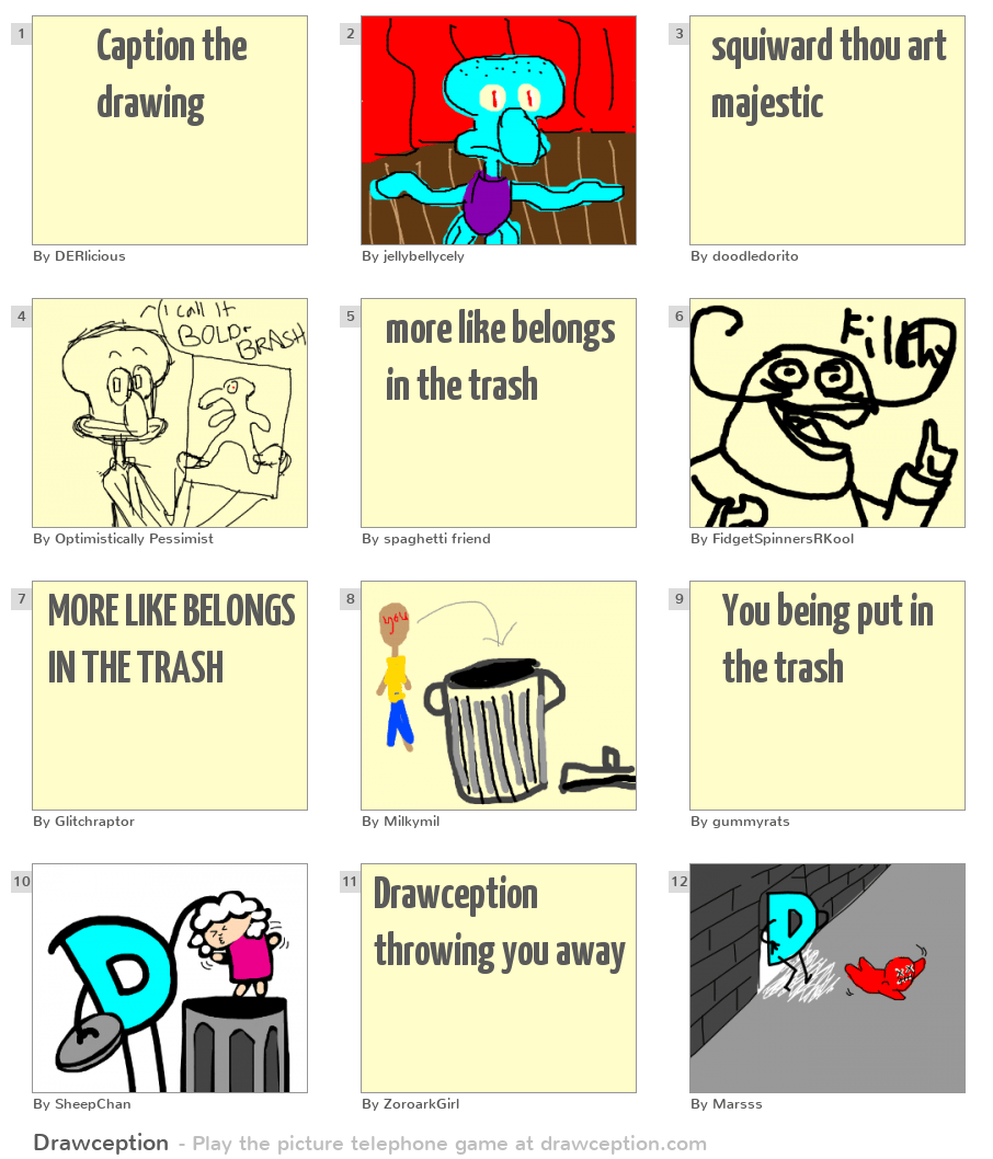 Caption the drawing Drawception