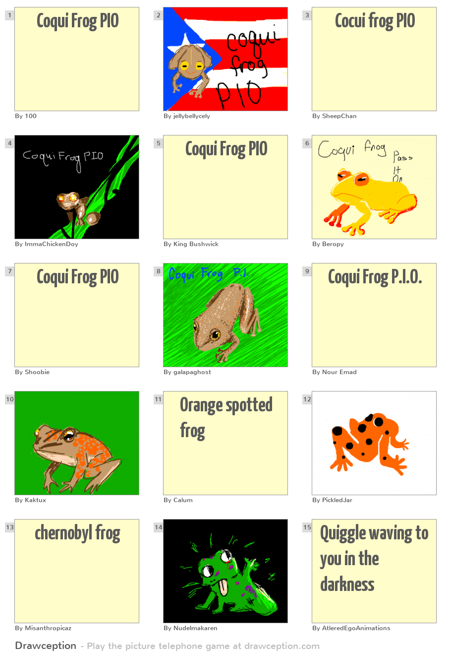 Coqui Frog PIO Drawception
