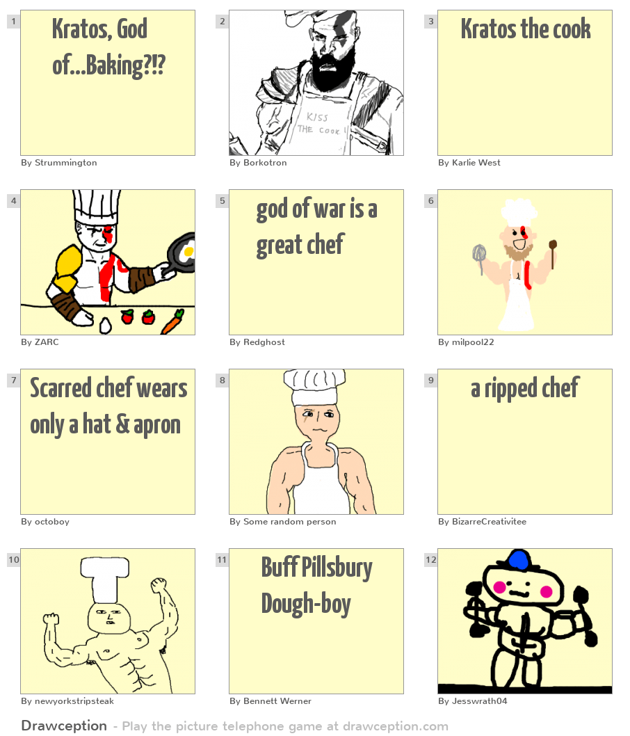 Kratos, God of...Baking?!? Drawception